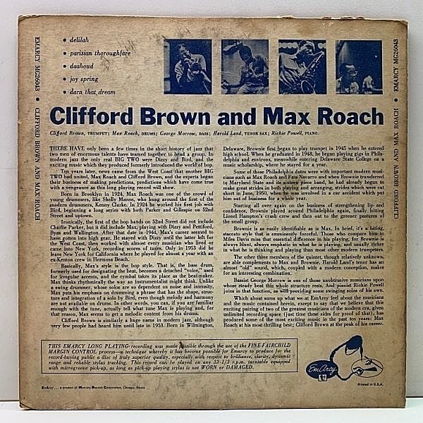 Clifford Brown Max Roach Clifford Brown And Max Roach Emarcy