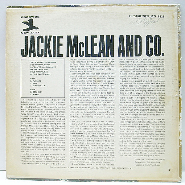 JACKIE MCLEAN / Jackie McLean And Co. (LP) / Prestige | WAXPEND