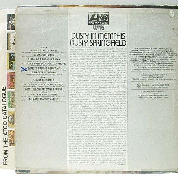 DUSTY SPRINGFIELD / Dusty In Memphis (LP) / Atlantic | WAXPEND RECORDS