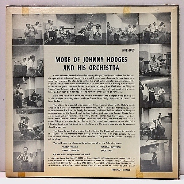 JOHNNY HODGES / More Of Johnny Hodges And His Orchestra (LP