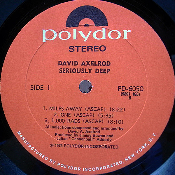 DAVID AXELROD / Seriously Deep (LP) / Polydor | WAXPEND RECORDS