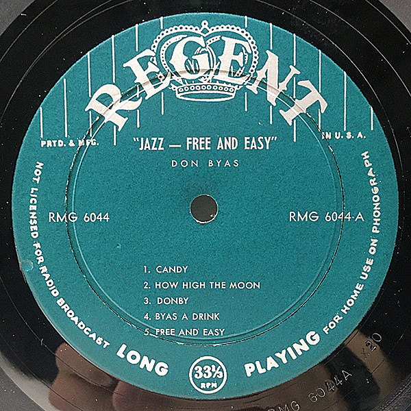 DON BYAS / Jazz... Free And Easy (LP) / Regent | WAXPEND RECORDS