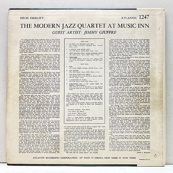 MODERN JAZZ QUARTET / JIMMY GIUFFRE / The Modern Jazz Quartet At