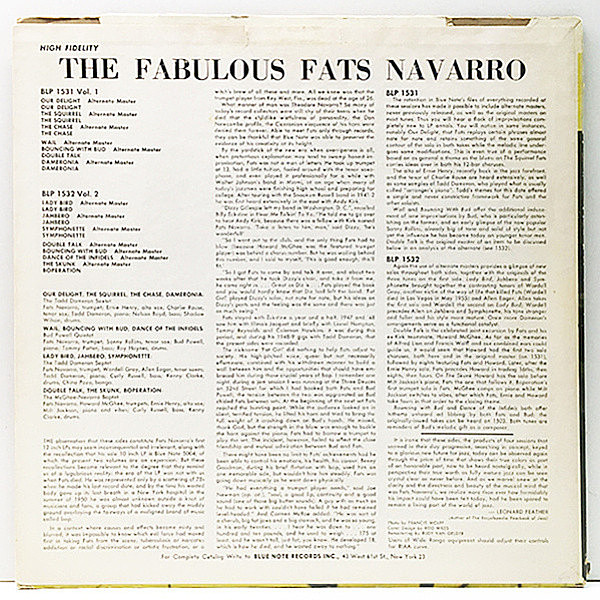 FATS NAVARRO / The Fabulous Fats Navarro Volume 1 (LP) / Blue Note