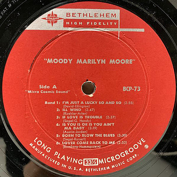 MARILYN MOORE / Moody (LP) / Bethlehem | WAXPEND RECORDS