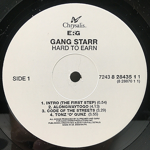 GANG STARR / Hard To Earn (LP) / Chrysalis | WAXPEND RECORDS