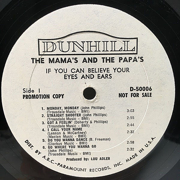 MAMA'S AND THE PAPA'S / If You Can Believe Your Eyes And Ears (LP 