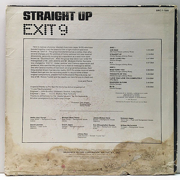 EXIT 9 / Straight Up (LP) / BRC | WAXPEND RECORDS