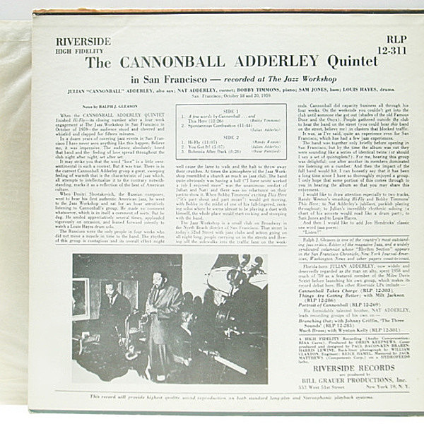 CANNONBALL ADDERLEY / NAT ADDERLEY / The Cannonball Adderley