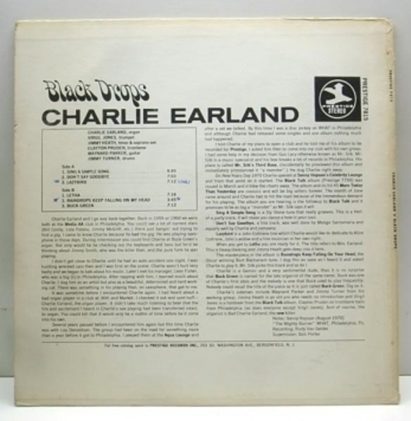 CHARLIE EARLAND / Black Drops (LP) / Prestige | WAXPEND RECORDS