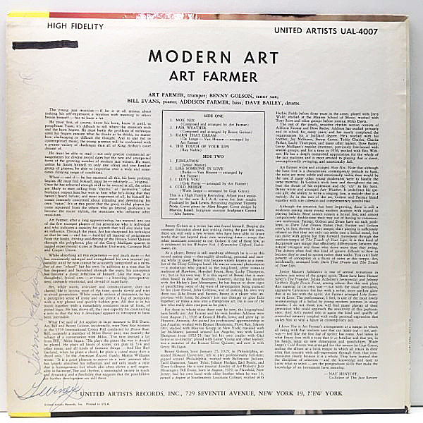 ART FARMER / Modern Art (LP) / United Artists | WAXPEND RECORDS