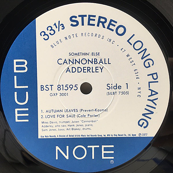 CANNONBALL ADDERLEY / Somethin' Else (LP) / Blue Note | WAXPEND