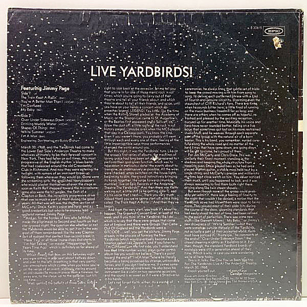 YARDBIRDS / Live Yardbirds (Featuring Jimmy Page) (LP) / Epic | WAXPEND  RECORDS