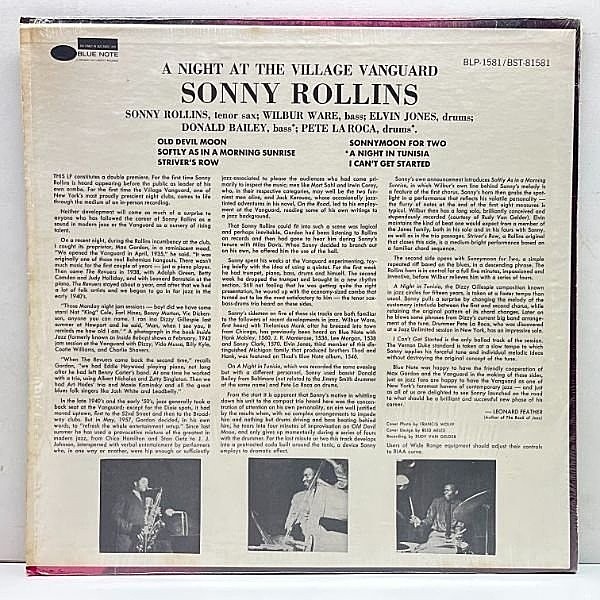 SONNY ROLLINS / A Night At The Village Vanguard (LP) / Blue Note 