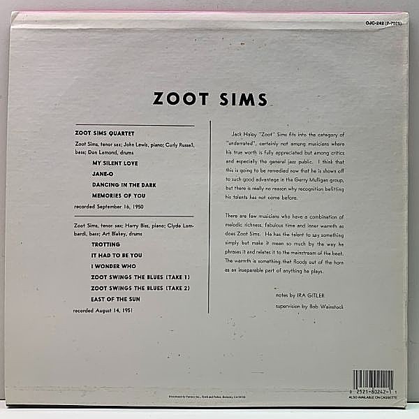 ZOOT SIMS / Quartets (LP) / Prestige | WAXPEND RECORDS