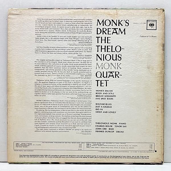 THELONIOUS MONK / Monk's Dream (LP) / Columbia | WAXPEND RECORDS