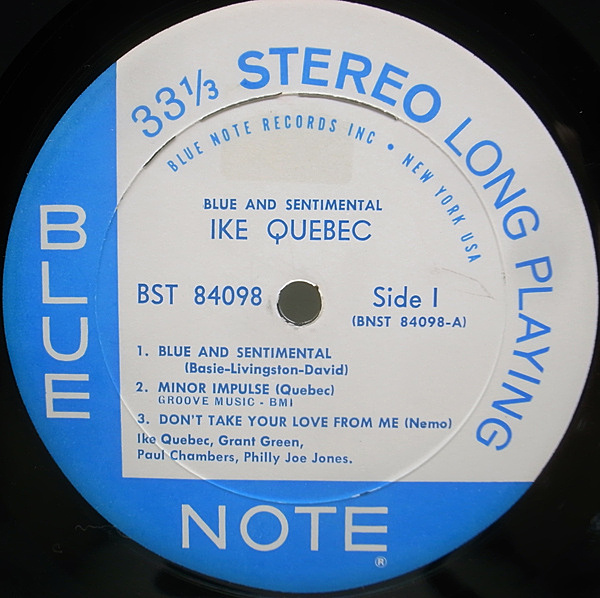 IKE QUEBEC / Blue & Sentimental (LP) / Blue Note | WAXPEND RECORDS