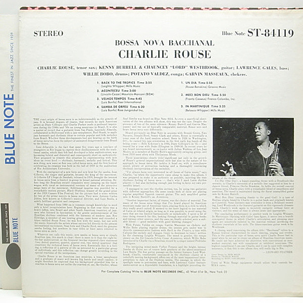 CHARLIE ROUSE / Bossa Nova Bacchanal (LP) / Blue Note | WAXPEND