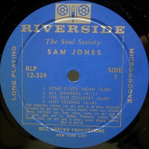 SAM JONES / The Soul Society (LP) / Riverside | WAXPEND RECORDS