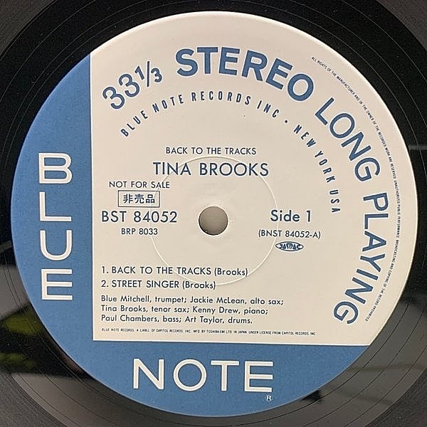 Classic Records Tina Brooks Back To The Tracks BLUE NOTE 4052 高 