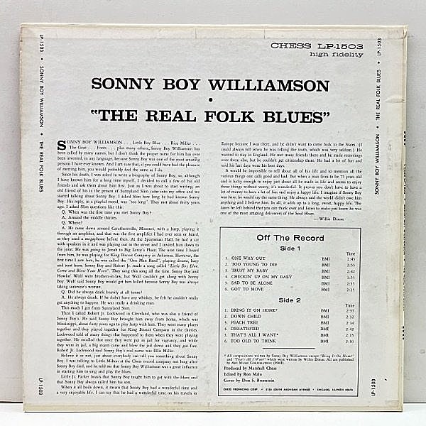 SONNY BOY WILLIAMSON / The Real Folk Blues (LP) / Chess | WAXPEND
