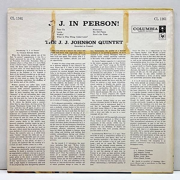 J.J. JOHNSON / In Person! (LP) / Columbia | WAXPEND RECORDS