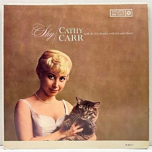 レコードメイン画像：貴重 ★極美品★ MONO 米オリジナル 1stマルチバー 深溝 CATHY CARR Shy ('58 Roulette) キャシー・カー 猫ジャケット 人気盤 US モノラル