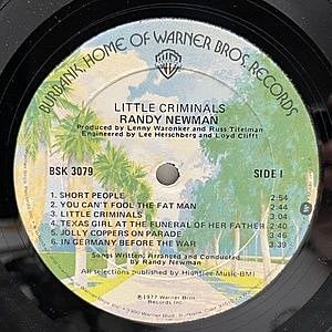 RANDY NEWMAN / Little Criminals (LP) / Warner Bros. | WAXPEND RECORDS