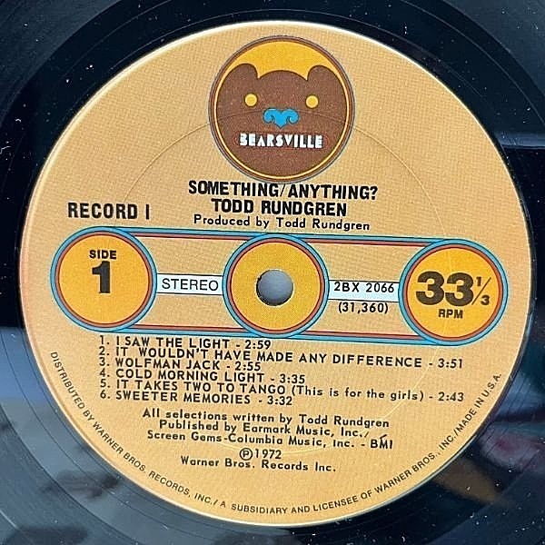 Todd Rundgren/Something Anything? US盤2LP - レコード