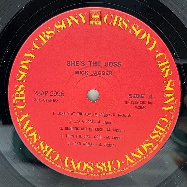 MICK JAGGER / She's The Boss (LP) / CBS・Sony | WAXPEND RECORDS