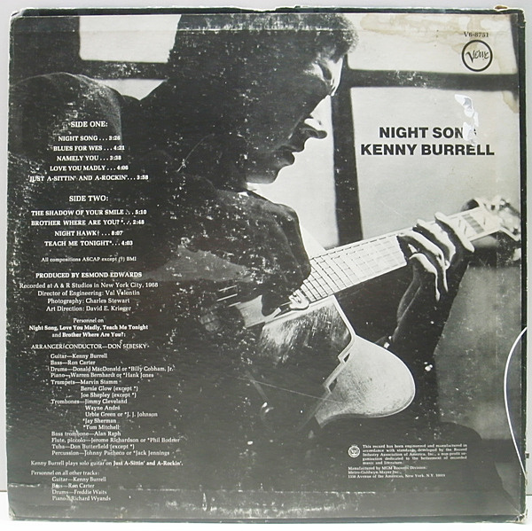 KENNY BURRELL / Night Song (LP) / Verve | WAXPEND RECORDS