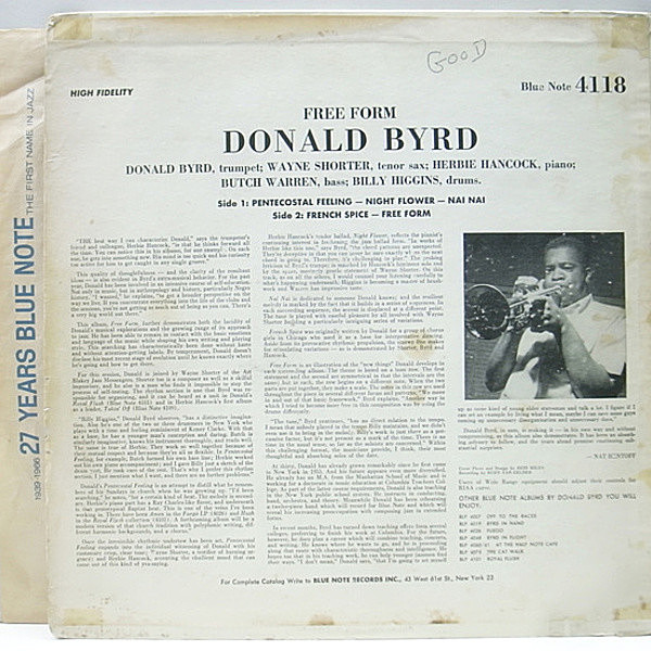 DONALD BYRD / Free Form (LP) / Blue Note | WAXPEND RECORDS