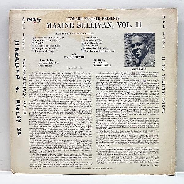 MAXINE SULLIVAN / Leonard Feather Presents Maxine Sullivan, Vol 