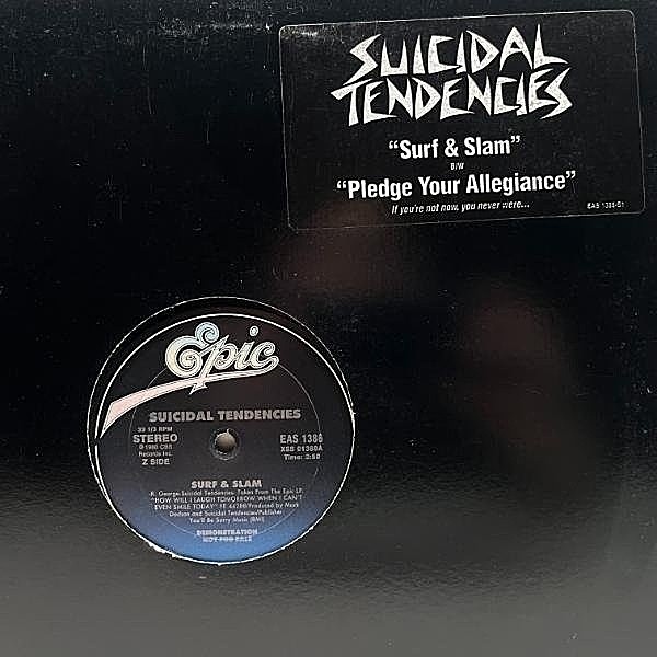 レコードメイン画像：【プロモオンリー 12インチ】USオリジナル STERLING刻印 SUICIDAL TENDENCIES Pledge Your Allegiance / Surf & Slam 西海岸スケートパンク