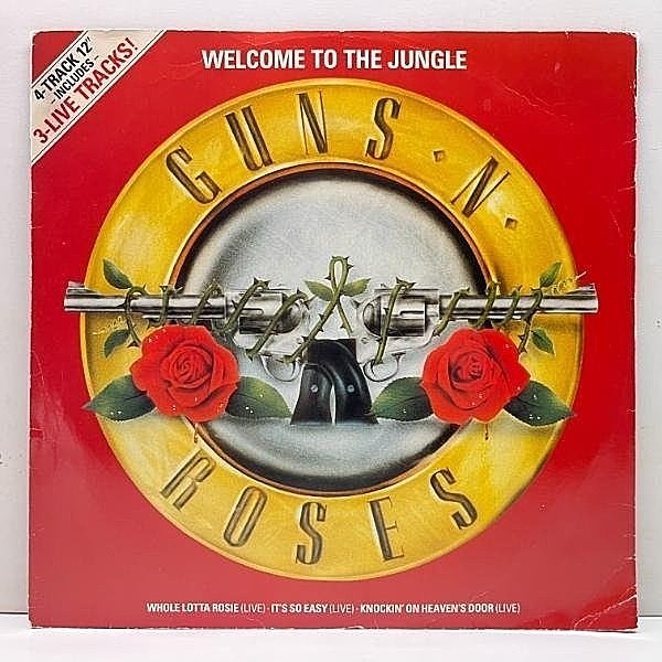 レコードメイン画像：良好!! 12インチ UKオリジナル GUNS N' ROSES Welcome To The Jungle ('87 Geffen) 大名曲シングル ライヴ録音3トラック収録 45RPM.