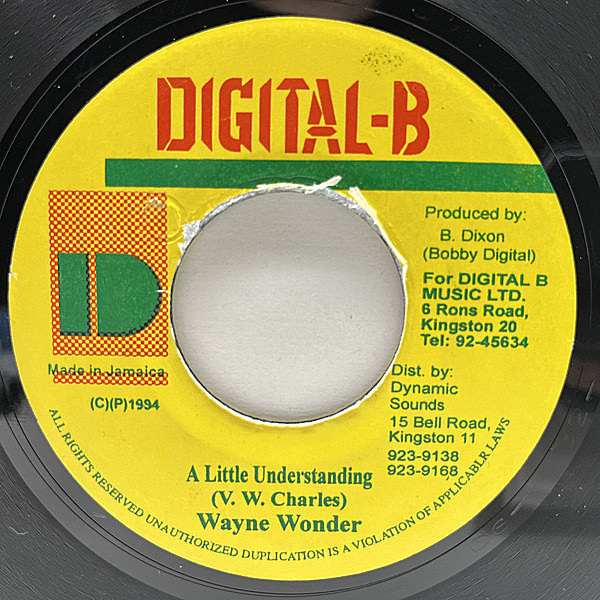 レコードメイン画像：【HEPTONESリディムの濃厚マイルドチューン】JAオリジ 7インチ WAYNE WONDER A Little Understanding ('94 Digital-B) 超硬質DUB収録 45RPM