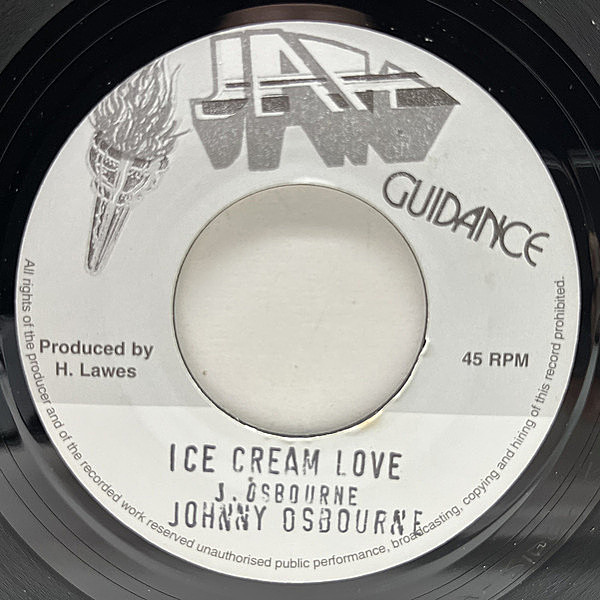 レコードメイン画像：【1980年発表・初期DHクラシック】美盤!! JAプレス JOHNNY OSBOURNE Ice Cream Love (Jah Guidance) ジョニー・オズボーン 7インチ