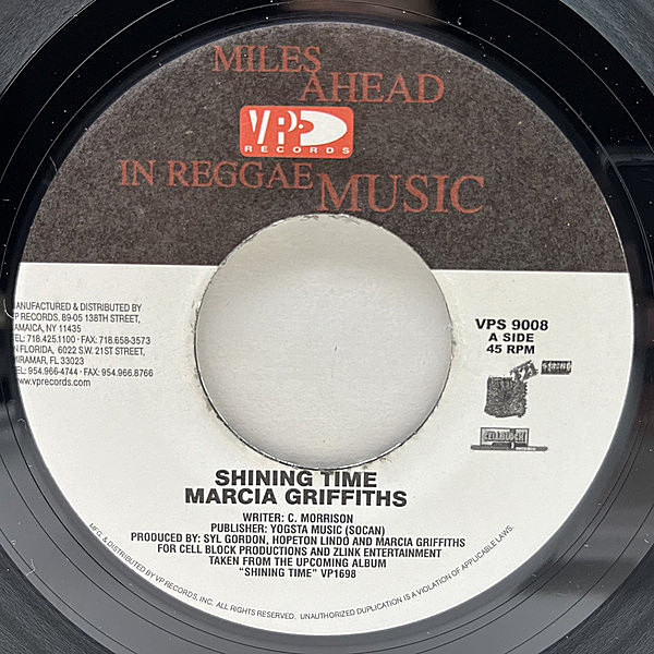 レコードメイン画像：【ベテランならではの貫禄のバラード】美盤!! USオリジナル MARCIA GRIFFITHS Shining Time (VP) 2005年 同名アルバムからのタイトルカット