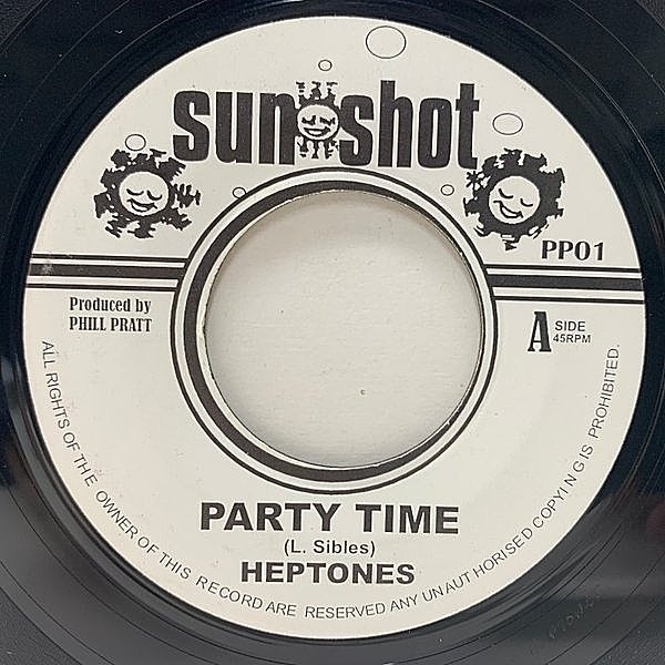 レコードメイン画像：【70sルーツ名作】美盤!! UK 7インチ HEPTONES Party Time / BOBBY KALPHAT Zion Hill (Sunshot) 不朽のビッグファンデーション