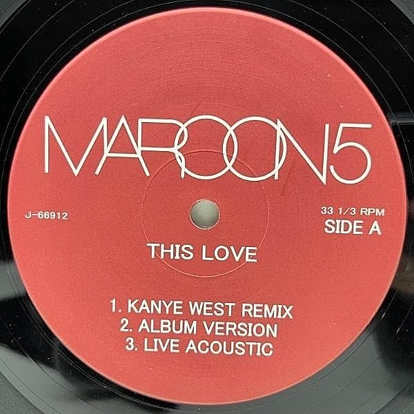 レコードメイン画像：【デビューアルバムからの2大ヒットチューン】12インチ MAROON 5 This Love / Sunday Morning (J Records) KANYE WEST REMIX 収録