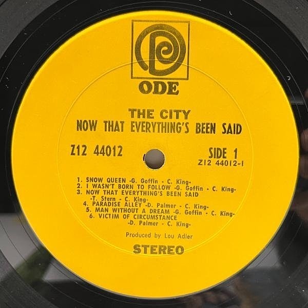 CITY / CAROLE KING / Now That Everything's Been Said (LP) / Ode | WAXPEND  RECORDS