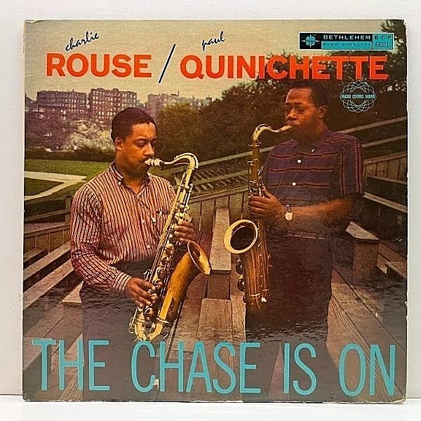 レコードメイン画像：USオリジナル MONO 深溝 CHARLIE ROUSE, PAUL QUINICHETTE The Chase Is On (Bethlehem BCP 6021) w/ Wynton Kelly, Freddie Green