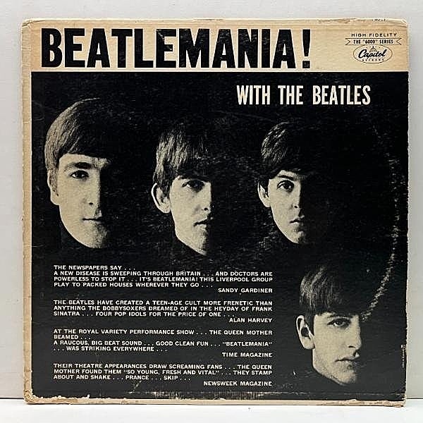 レコードメイン画像：加オリジ MONO 深溝 レインボー Beatlemania! With The Beatles ('63 Capitol T-6051) カナダ 最初期 モノラル CANADA独自ジャケ