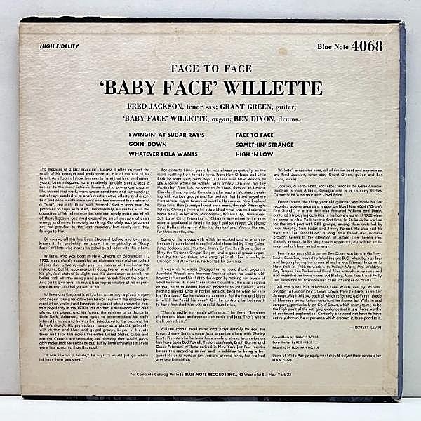 BABY FACE WILLETTE / Face To Face (LP) / Blue Note | WAXPEND RECORDS