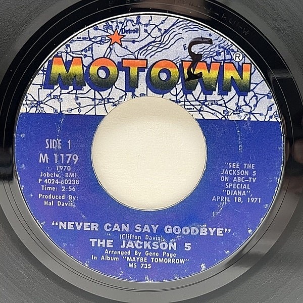 レコードメイン画像：【MOTOWNクラシック】良好!! 7インチ USオリジナル JACKSON 5 Never Can Say Goodbye / She's Good ('71 Motown) サンプリング 名曲 45RPM.