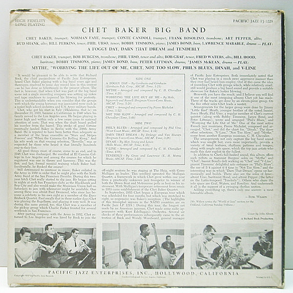 CHET BAKER / Big Band (LP) / Pacific Jazz | WAXPEND RECORDS