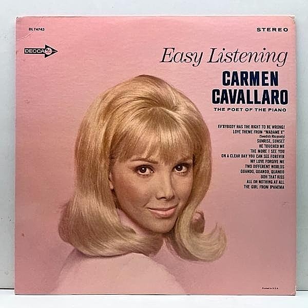 レコードメイン画像：Cut無し美品! USオリジナル CARMEN CAVALLARO Easy Listening ('66 Decca) エキゾ・カクテルジャズ本名盤 カーメン・キャバレロ LP