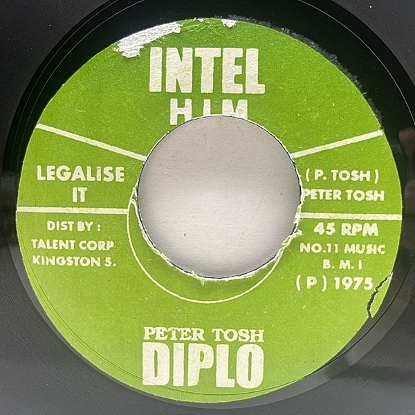 レコードメイン画像：【不朽の名盤『解禁せよ』からの代表曲】JAプレス 7インチ PETER TOSH Legalize It (Intel Diplo) ピーター・トッシュ 45RPM.