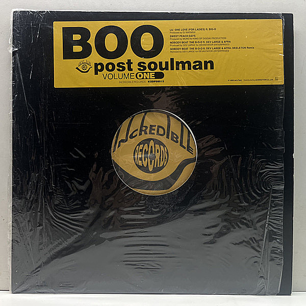 レコードメイン画像：【PRODUCED by MURO, DEV LARGE】良好!! 12インチ BOO Post Soulman Volume One (Incredible) KING OF DIGGIN' PRODUCTION 一員