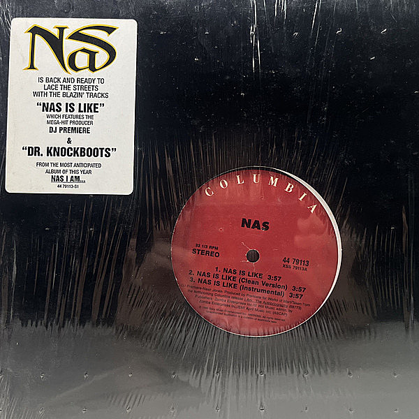 レコードメイン画像：シュリンク美品!! 12インチ USオリジナル NAS Nas Is Like / Dr. Knockboots ('99 Columbia) DJ PREMIERとのタッグを組んだクラシック！